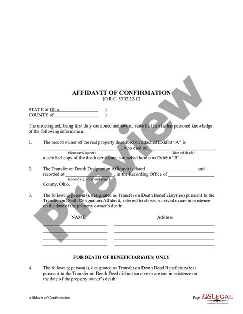 affidavit of confirmation free download|Ohio Affidavit of Confirmation of Beneficiaries of.